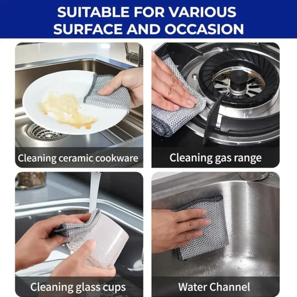 Reusable Diamond Weave Scrubber Cloths-10PCS - Image 4
