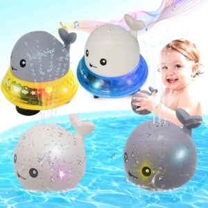 SPRINKLER WHALE BATH TOY WITH LED LIGHTS