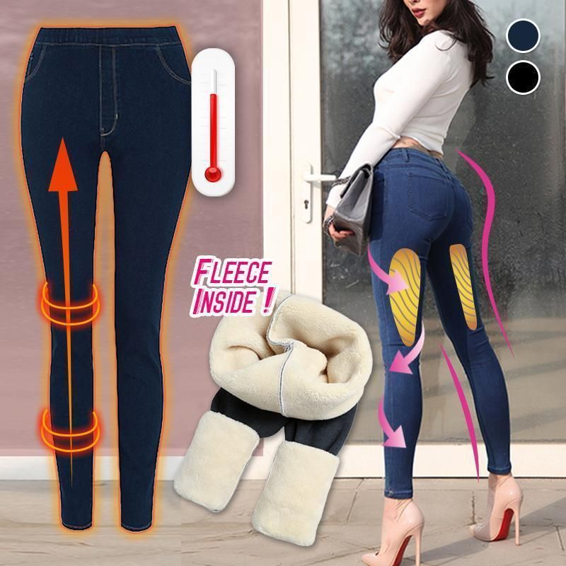 Thermal Fleece Denim Jeggings - Image 2