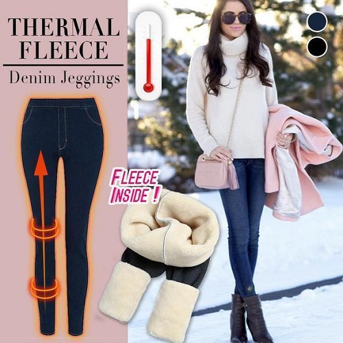 Thermal Fleece Denim Jeggings - Image 3