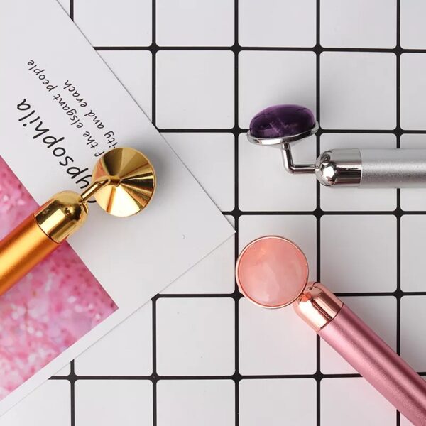 Vibrating Rose Quartz Facial Massager - Image 5