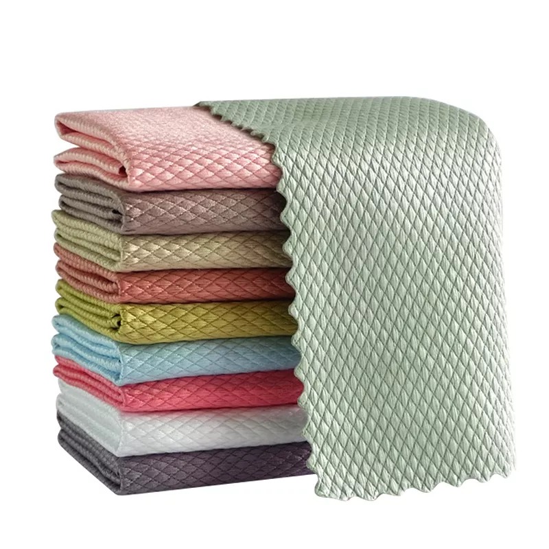 Wave Pattern Fish Scale Cloth Rag-5pcs - Image 4