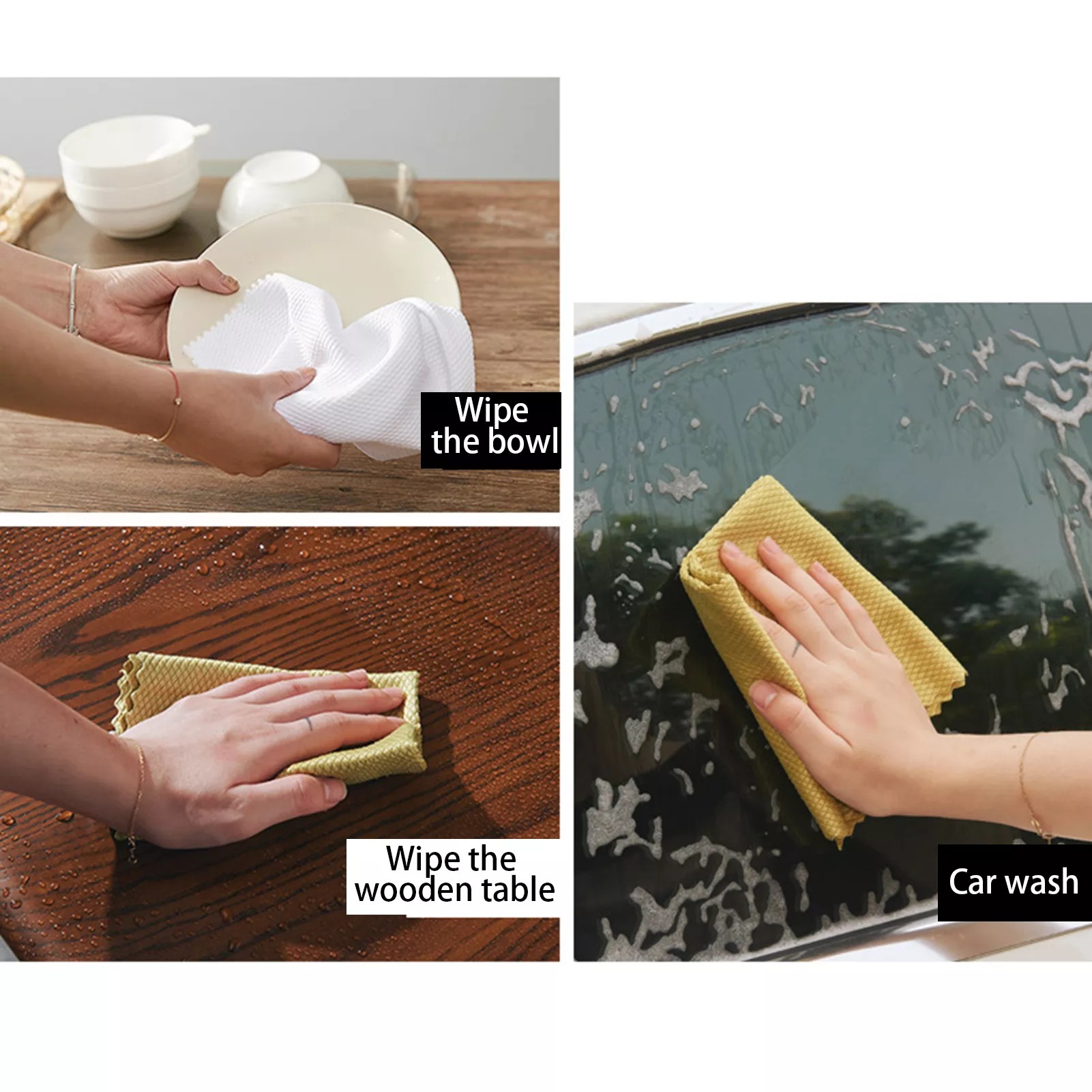 Wave Pattern Fish Scale Cloth Rag-5pcs - Image 5