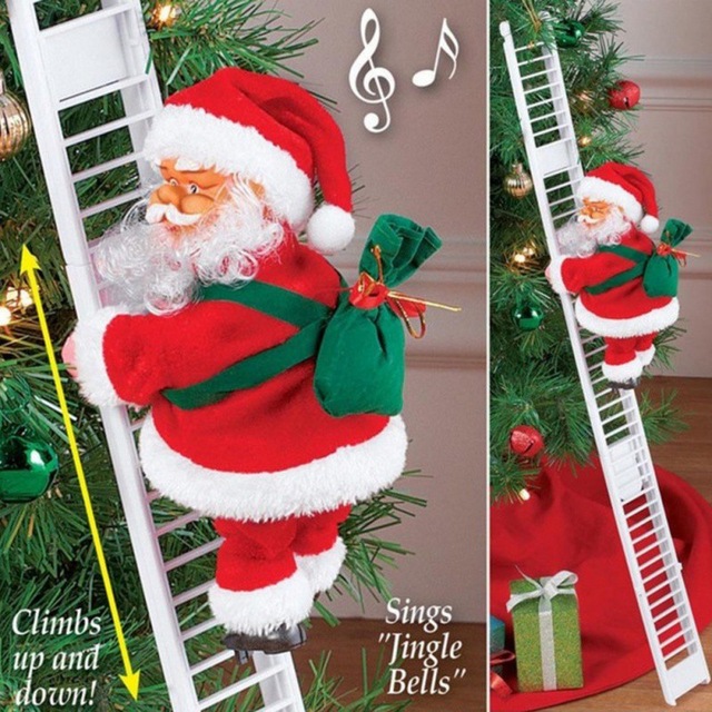 Christmas Electric Ladder Climbing Santa