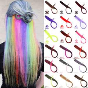 Colorful pieces of wigs 7Psc