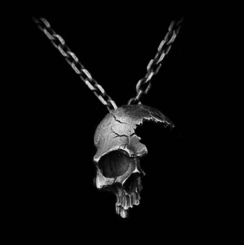 HANDMADE SHATTERED SKULL NECKLACE