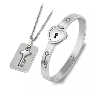 Love Lock Your Heart Bracelet Set