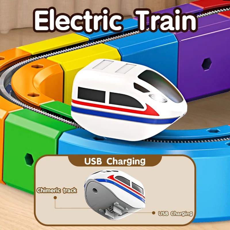Rainbow Magnetic Train Track Builder Set - Image 3