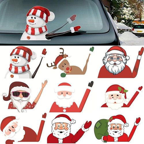 Santa Claus Waving WiperTag with Decal