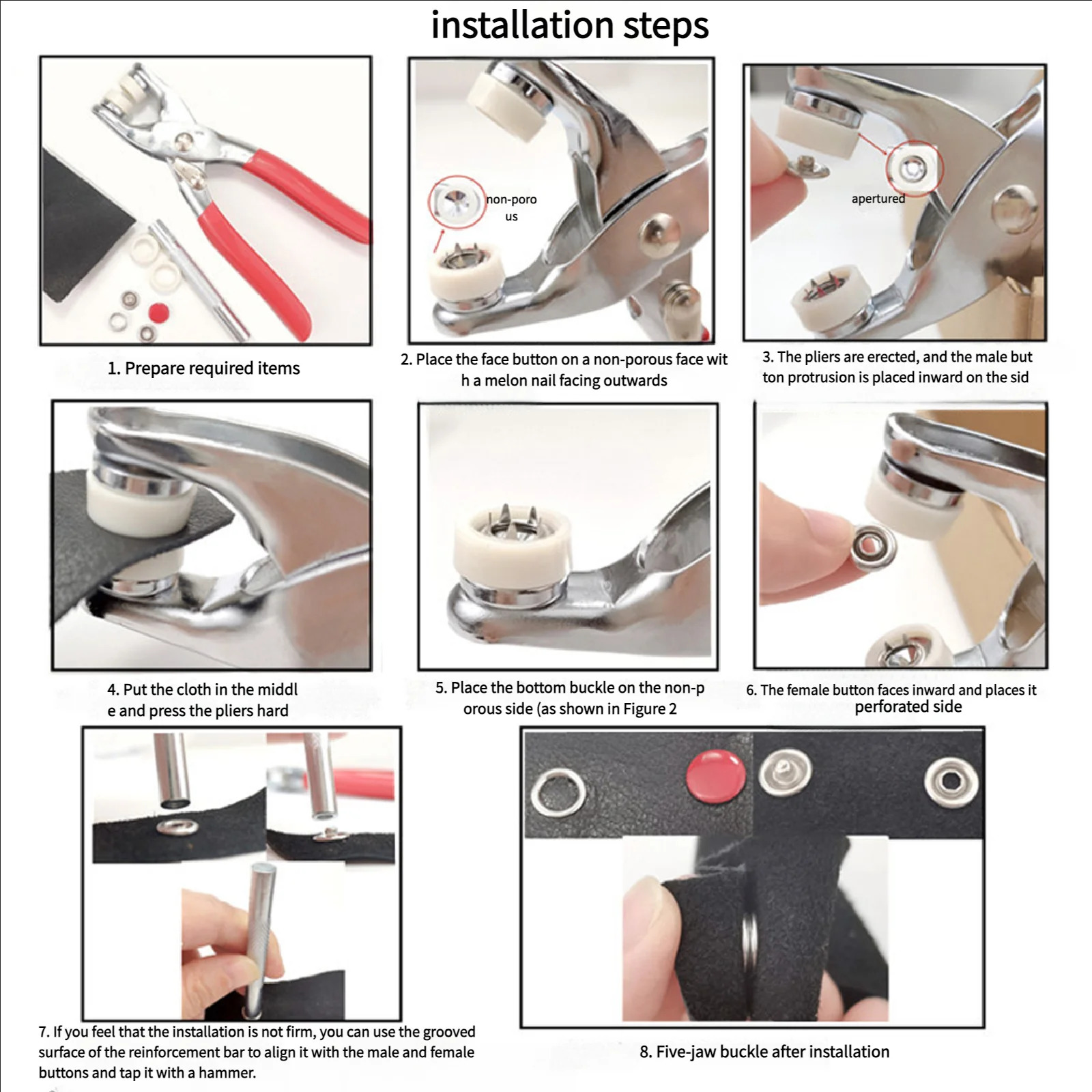 Snap Button Kit with Pliers - Image 3