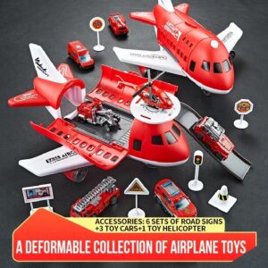 Transformable Airplane Transport Playset for Kids