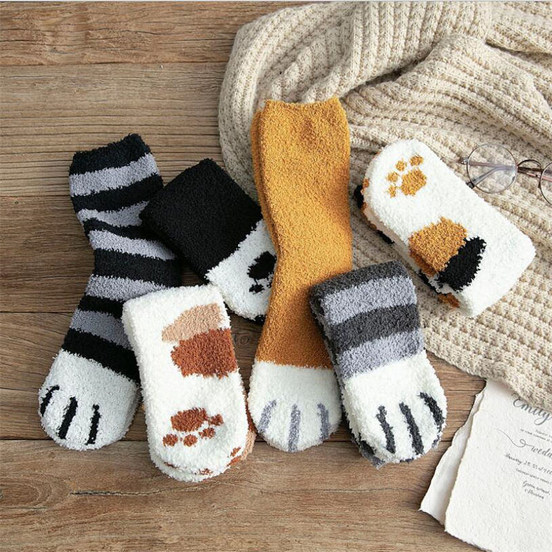 Winter Cat Claws Cute Thick Warm Sleep Floor Socks - Image 2