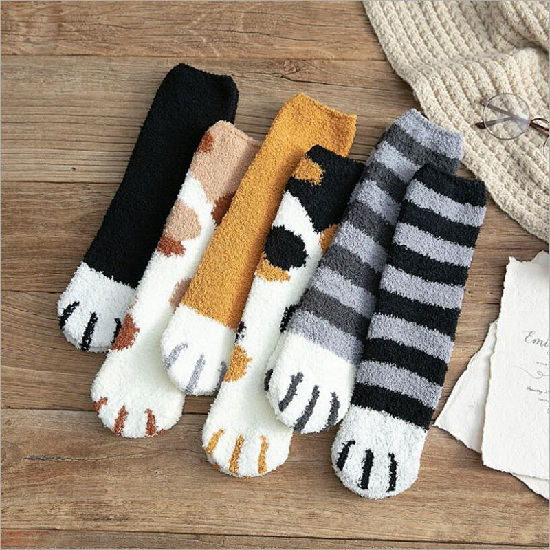 Winter Cat Claws Cute Thick Warm Sleep Floor Socks - Image 3