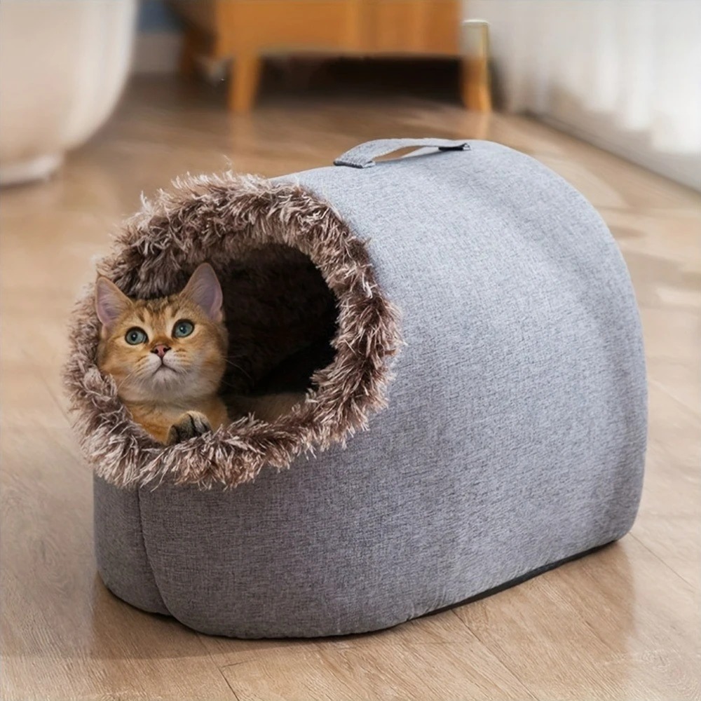 Winter Warm Pet Cave Bed - Image 3