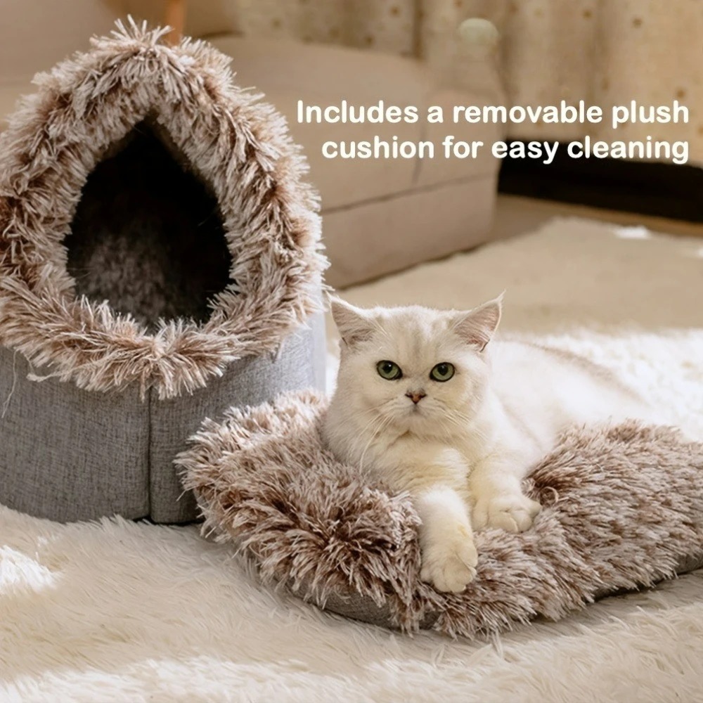 Winter Warm Pet Cave Bed - Image 4