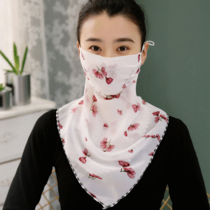 Woman Lightweight Sun Protection Silk Scarf & Face Mask