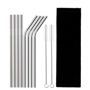 4Pcs Stainless Steel Reusable Drinking Straws