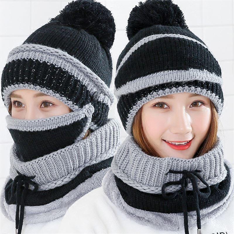 Beanie Hat with Scarf and Mask - Image 2