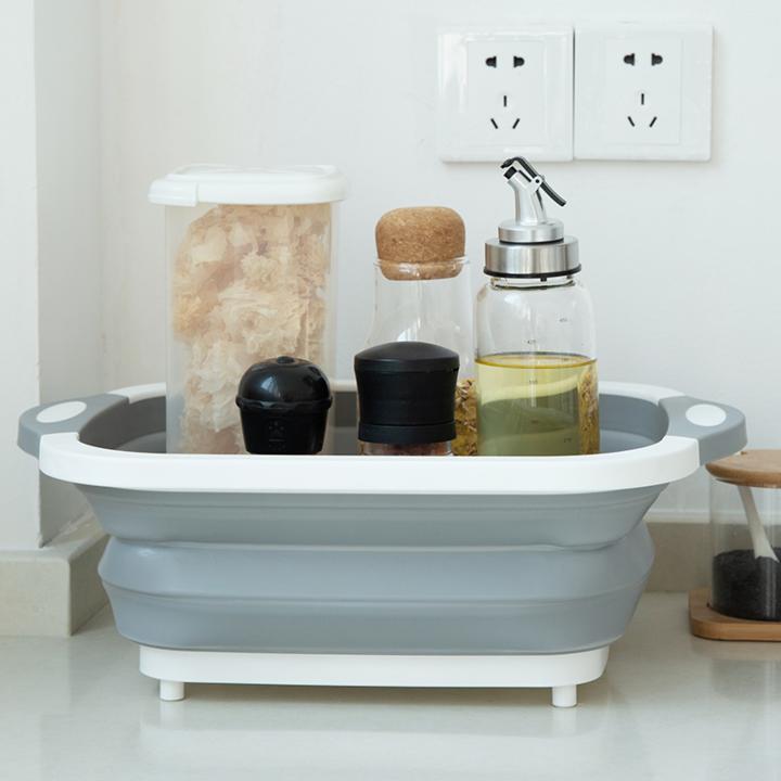 Collapsible Dish Tub&Cutting Board With Draining Plug - Image 2