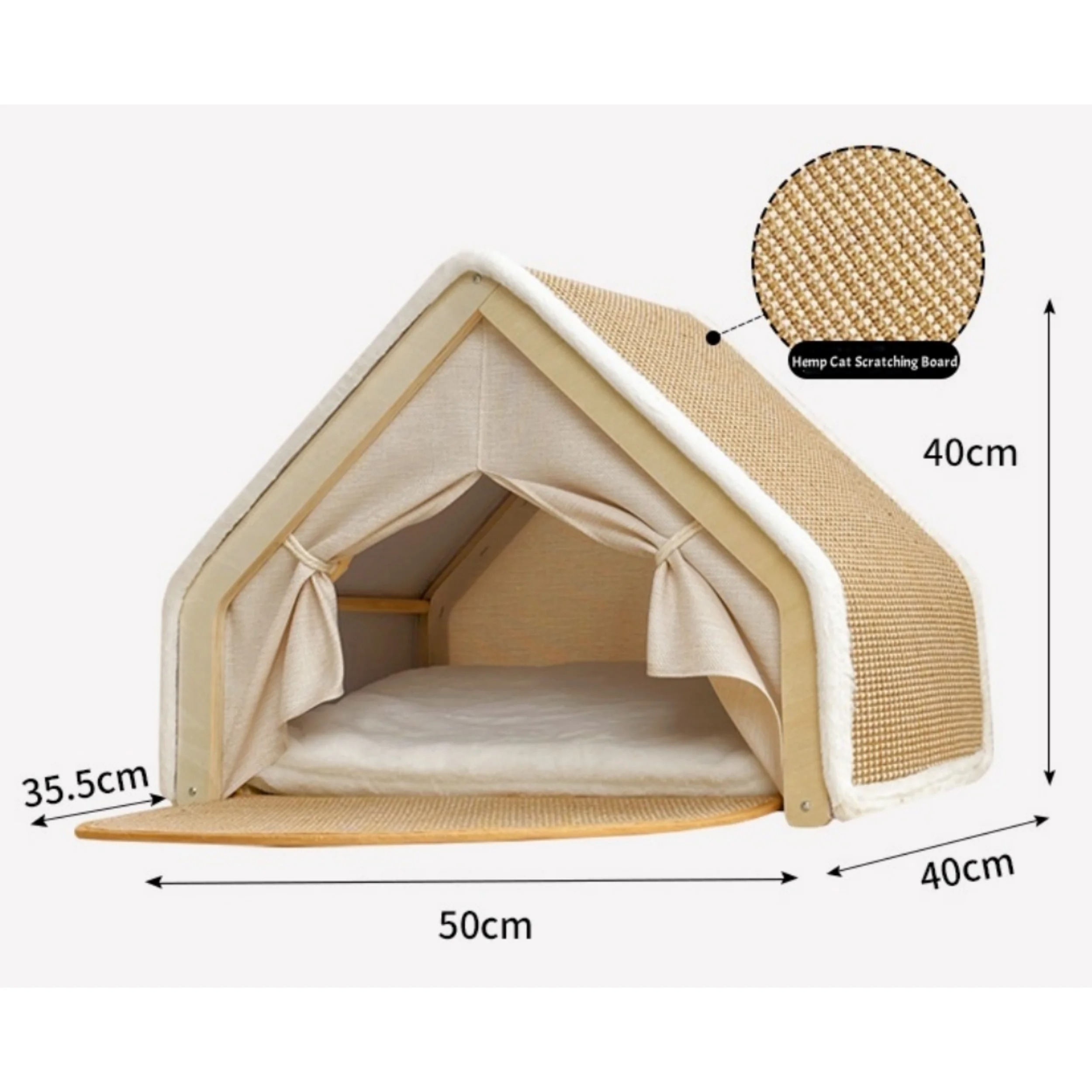 Cozy Cabin Cat House & Scratch Lodge - Image 5