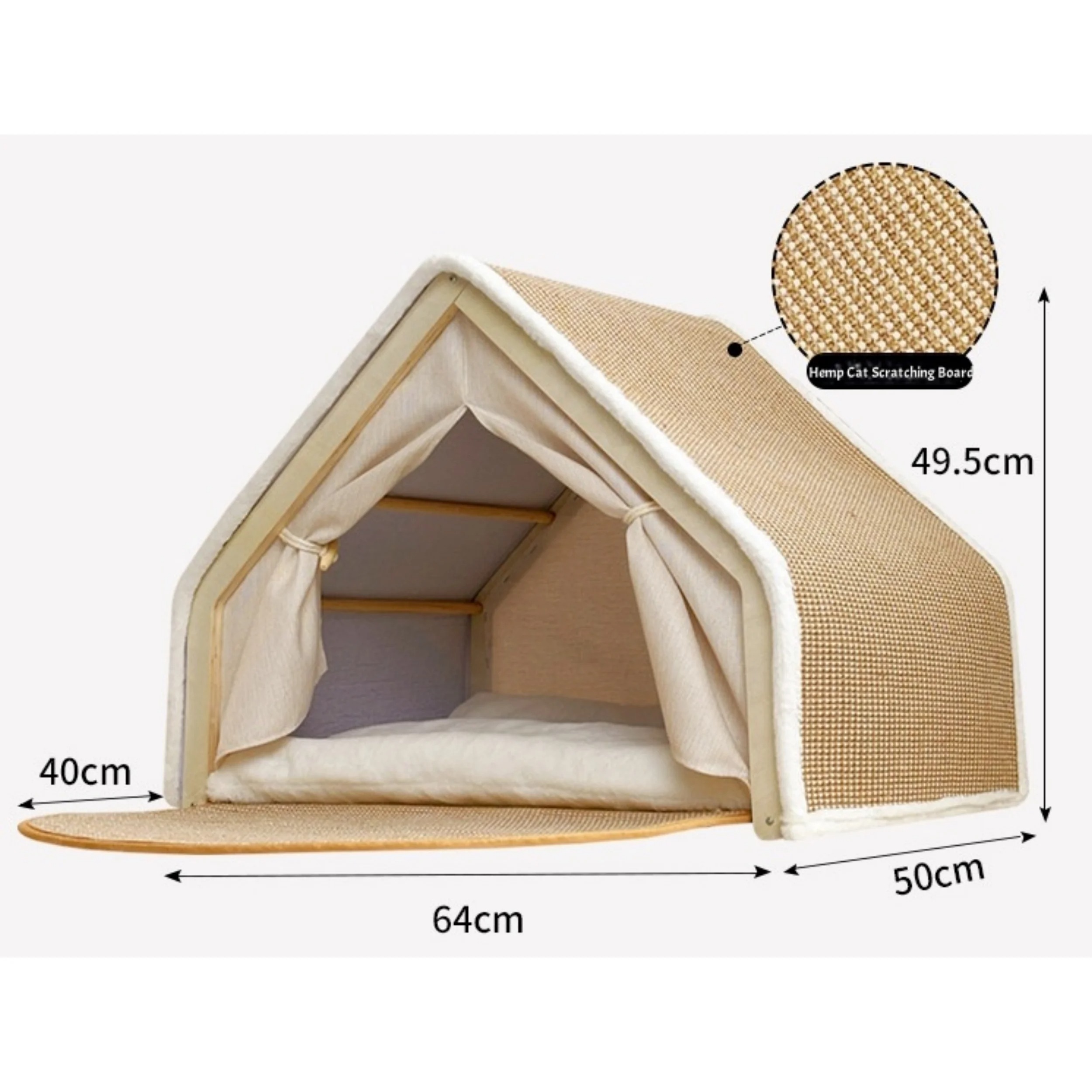 Cozy Cabin Cat House & Scratch Lodge - Image 6