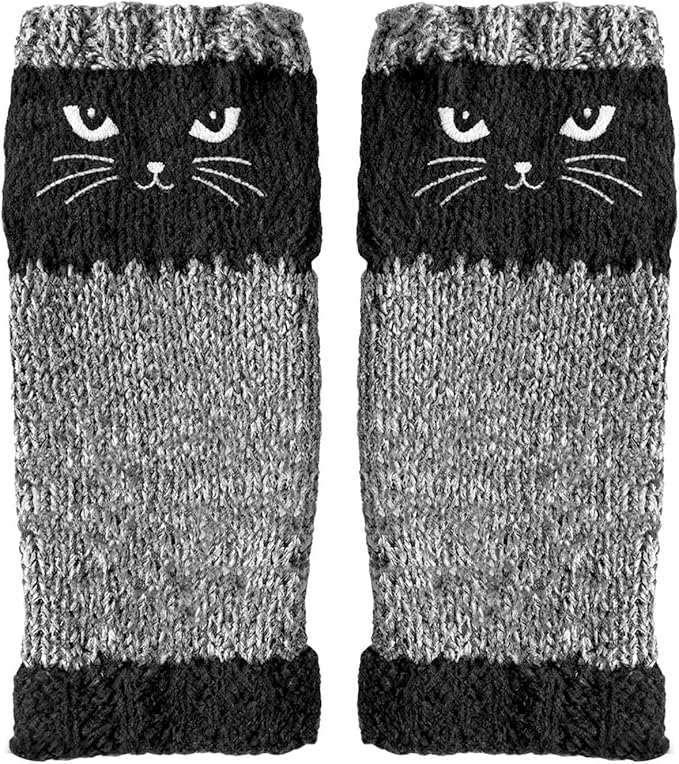 Cozy Cat Knit Fingerless Hand Warmers - Image 4