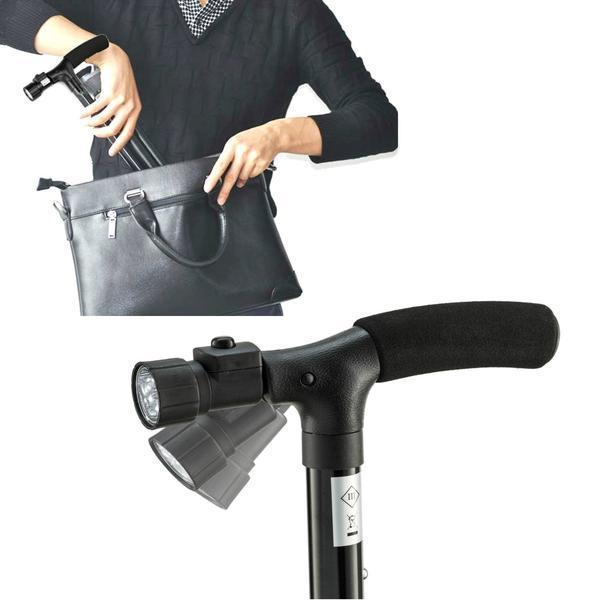Multi-Function LED Folding Walking Stick - Image 2