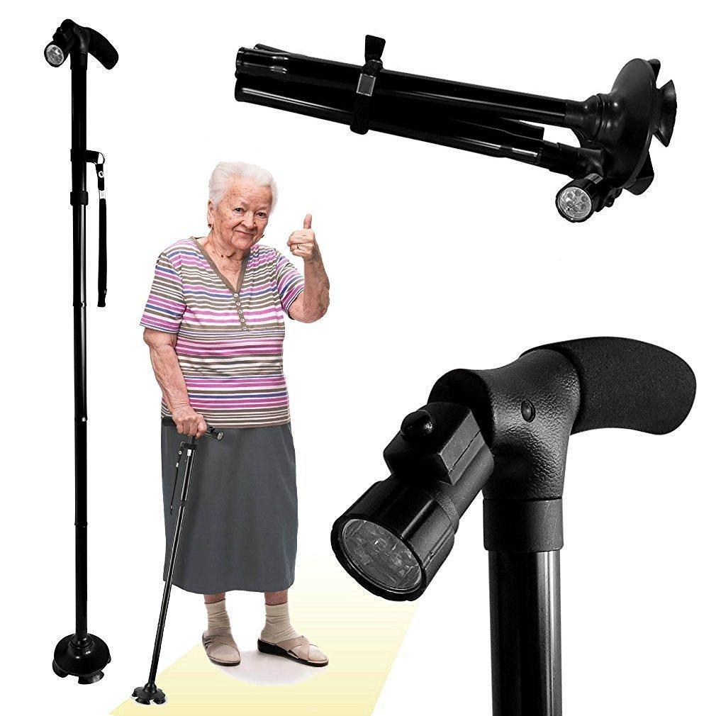 Multi-Function LED Folding Walking Stick - Image 4