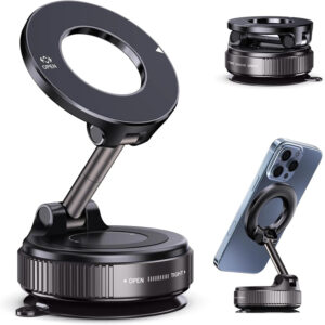 Suction Magsafe Car Phone Mount – 360° Adjustable Holder