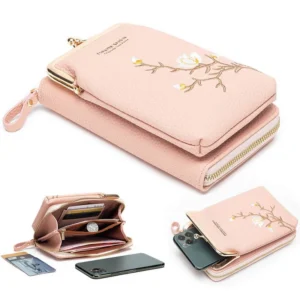 Women Sling Cross-Body Wallet with Mobile Cell Phone Holder