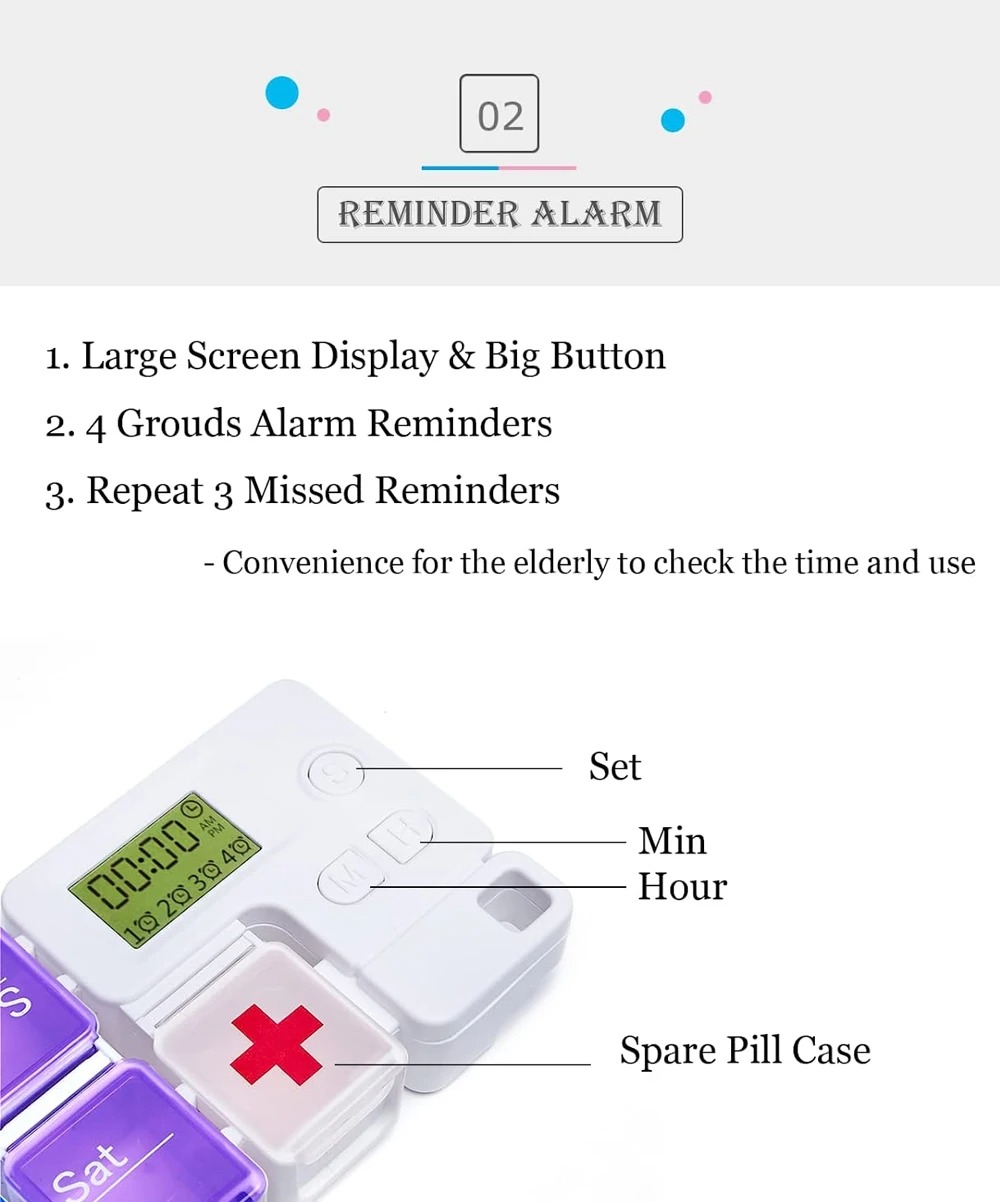 Smart Weekly Pill Organizer with Timer - Image 5