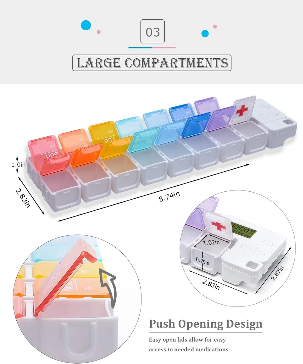 Smart Weekly Pill Organizer with Timer - Image 3