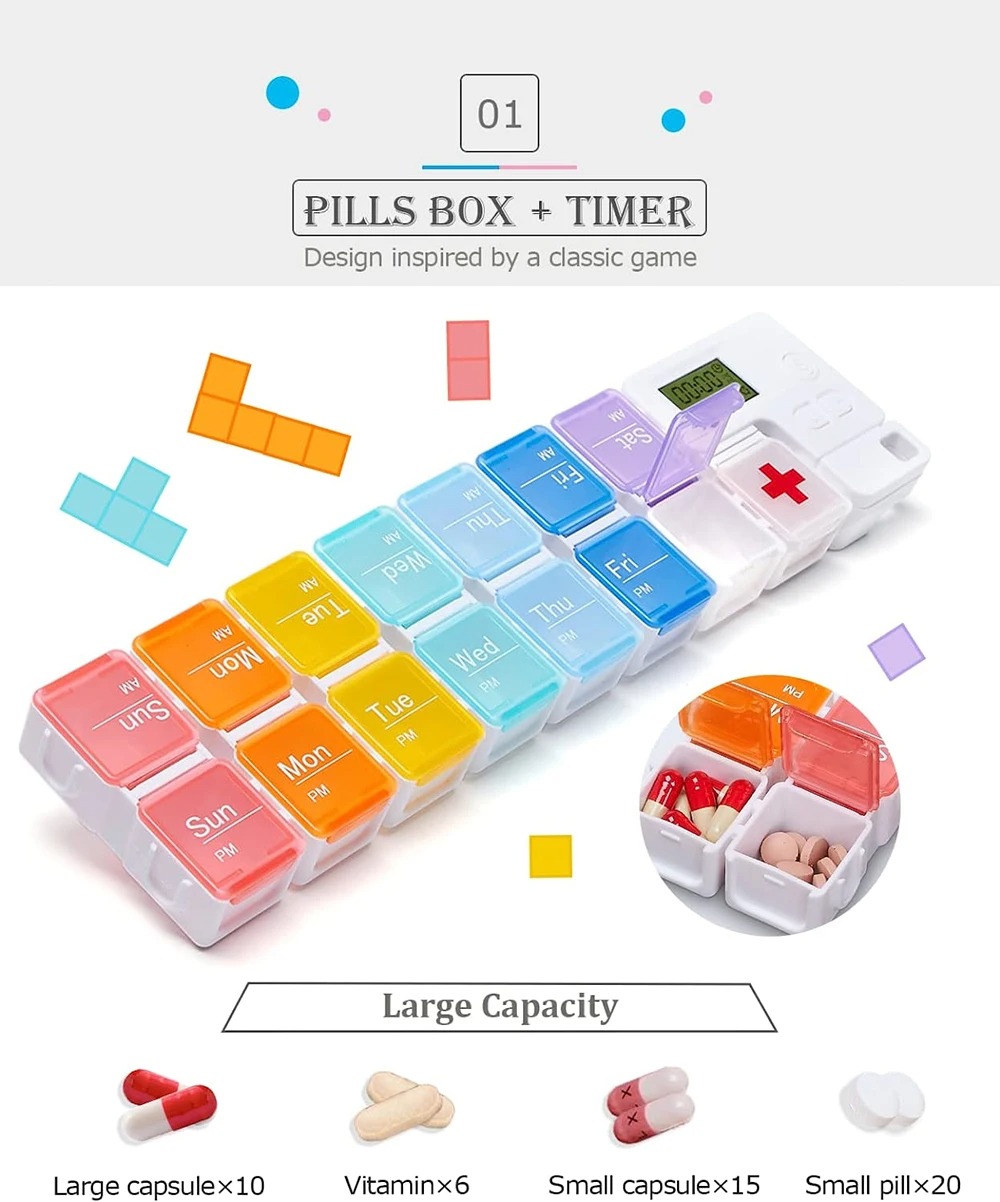 Smart Weekly Pill Organizer with Timer - Image 6