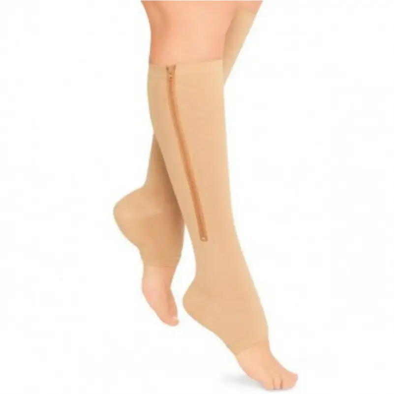 Zipped Open Toe Compression Socks - Image 2