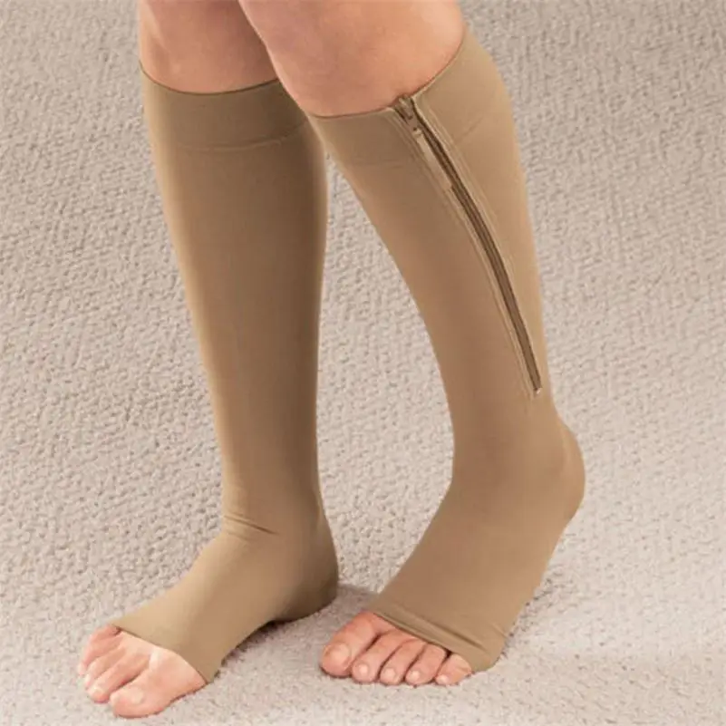 Zipped Open Toe Compression Socks - Image 3