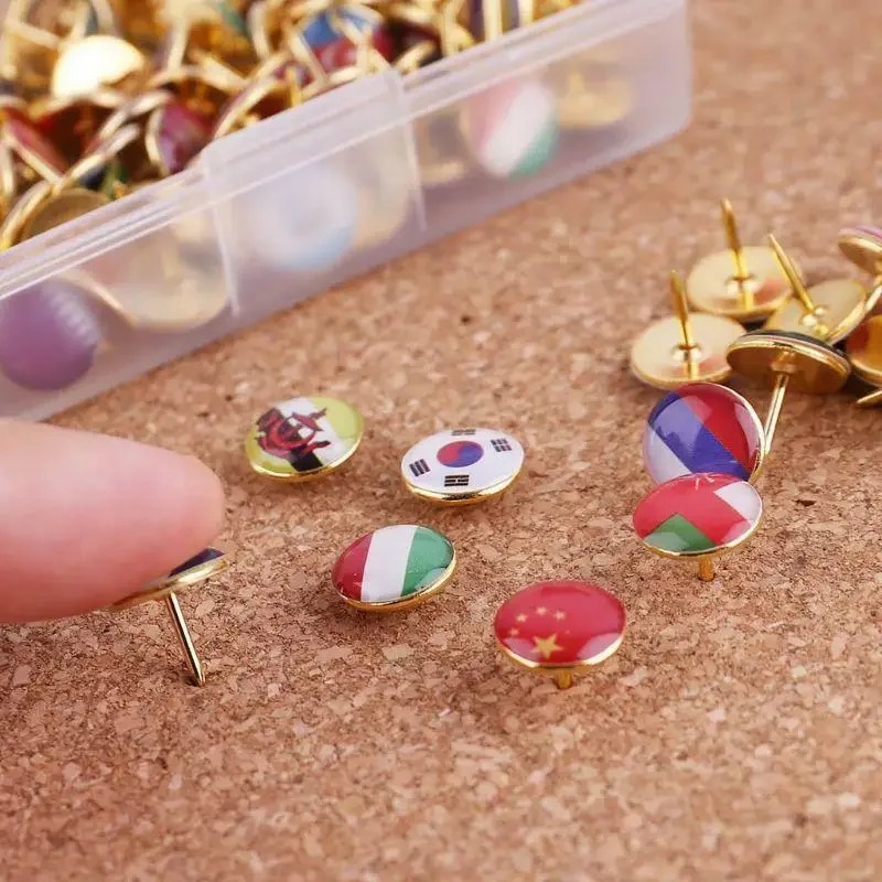 100PCS National Flag Map Tacks Push Pins for Bulletin Boards & Maps - Image 3