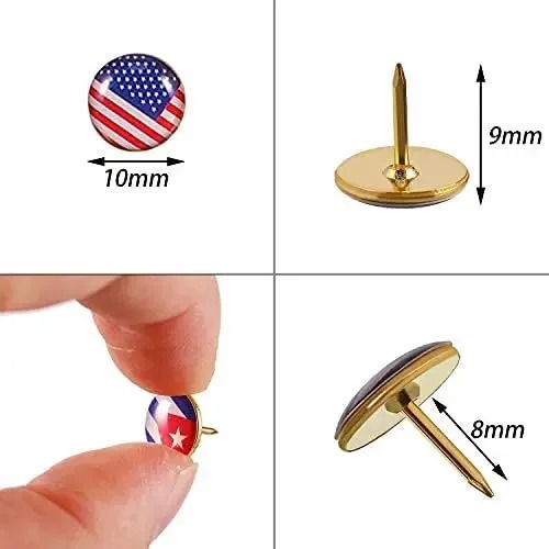 100PCS National Flag Map Tacks Push Pins for Bulletin Boards & Maps - Image 6