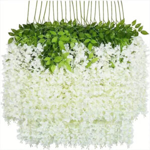 12PCS Artificial Wisteria Vine Set – Silk Hanging Flower Garlands