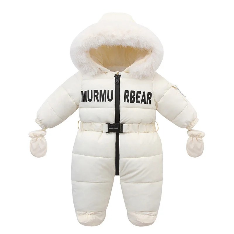 2025 Winter Baby Snowsuit – Plus Velvet Hooded Romper (0–2Y) - Image 2