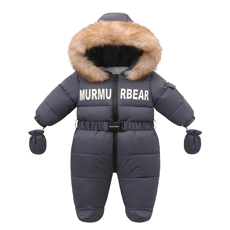 2025 Winter Baby Snowsuit – Plus Velvet Hooded Romper (0–2Y) - Image 4