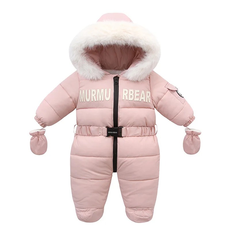 2025 Winter Baby Snowsuit – Plus Velvet Hooded Romper (0–2Y) - Image 5