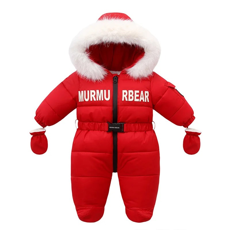 2025 Winter Baby Snowsuit – Plus Velvet Hooded Romper (0–2Y) - Image 7