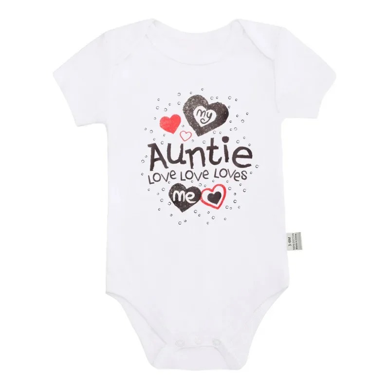 "My Auntie Loves Me" Baby Romper – Soft Cotton Short Sleeve Bodysuit - Image 6