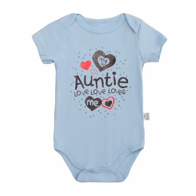 "My Auntie Loves Me" Baby Romper – Soft Cotton Short Sleeve Bodysuit - Image 4