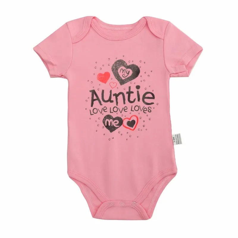 "My Auntie Loves Me" Baby Romper – Soft Cotton Short Sleeve Bodysuit - Image 3