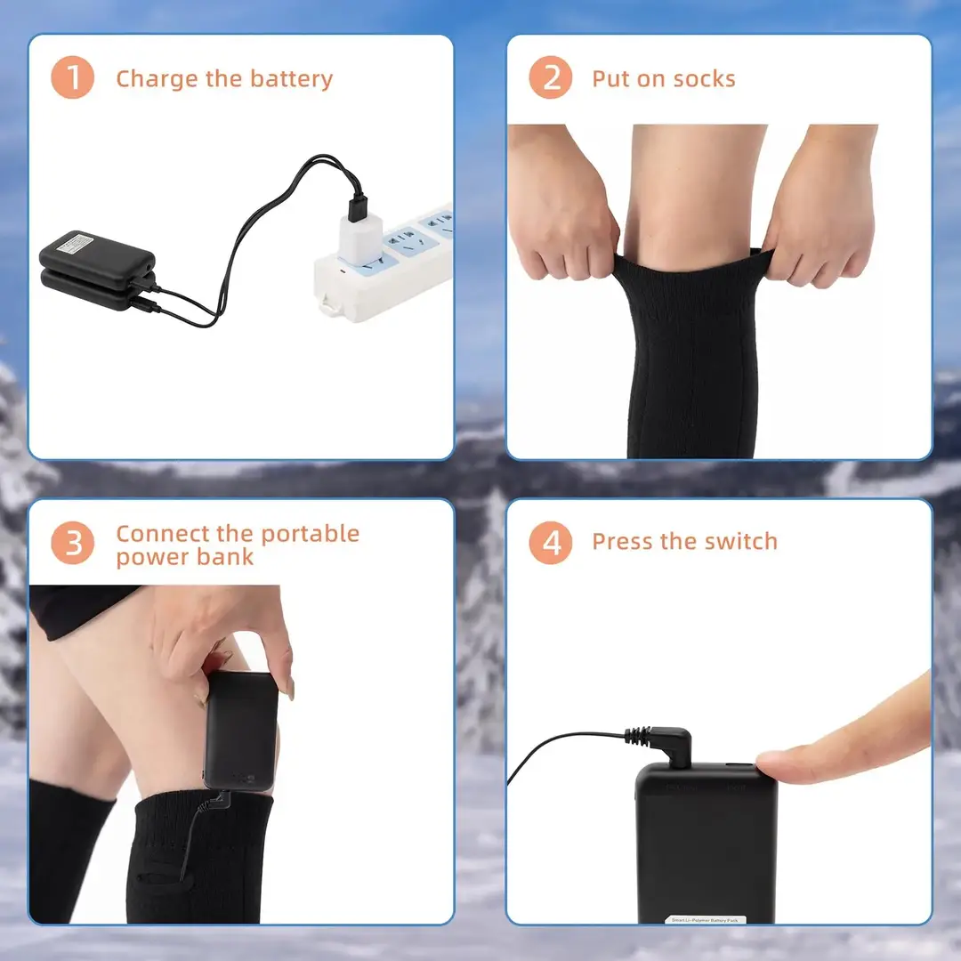 5000 mA Power Bank Heated Winter Socks - Image 6