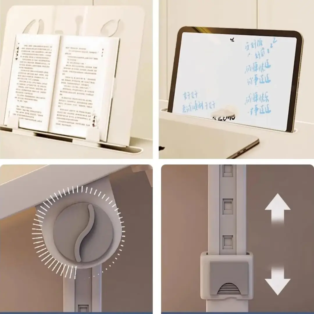 Adjustable Multifunction Bed Desk with LED Lamp & Device Holder - Image 6