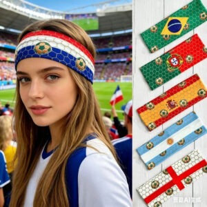 Soccer Fan National Flag Elastic Headband – Cheer Hair Accessories
