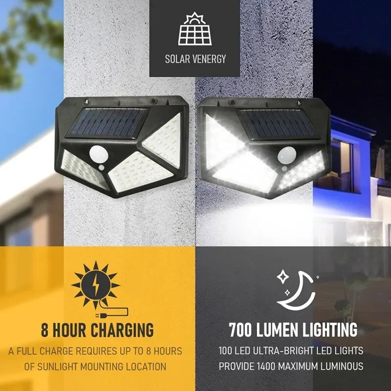 Solar Wall Light Outdoor – Waterproof LED Sensor Garden Lamp - Image 6
