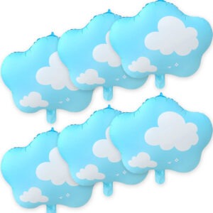 Summer Sky Party Balloon Set – 6PCS Blue Cloud Foil Balloons